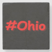「#Ohio」かわいいデザイン。買今 ストーンコースター (正面)