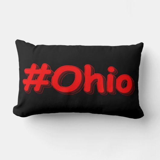 「#Ohio」かわいいデザイン。買今 ランバークッション (正面)