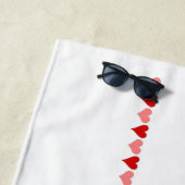 OHIO -マイホーム-統一された州;赤とピンクのハート ビーチタオル (インサイチュ)