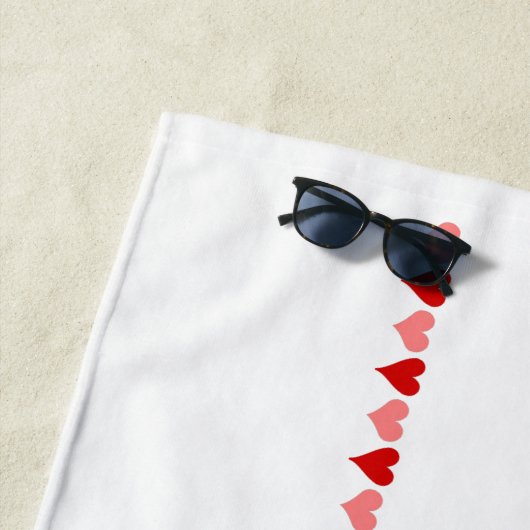 OHIO -マイホーム-統一された州;赤とピンクのハート ビーチタオル (インサイチュ)