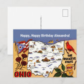 Ohio Buckeye Birthday Postcard ポストカード (正面/裏面)