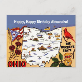  Ohio Buckeye Birthday Postcard ポストカード