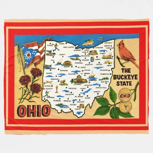  Ohio Buckeye Fleece Blanket フリースブランケット (正面(横))