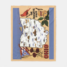  Ohio Buckeye State Fleece Throw