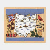  Ohio Buckeye State Fleece Throw フリースブランケット (正面(横))