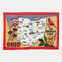  Ohio Buckeye State Postcard キッチンタオル