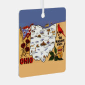 Ohio Buckeye State Postcard Ornament メタルオーナメント (正面右)