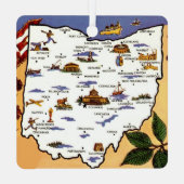 Ohio Buckeye State Postcard Ornament メタルオーナメント (裏面)