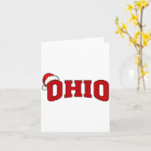 Ohio Christmas Santa Hat Retro Throwback Souvenir  カード (黄色い花)