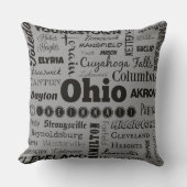 OHIO Cities in Gray and Black クッション (正面)