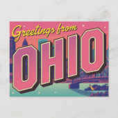 Ohio City Skyline Pop Art ポストカード (正面)