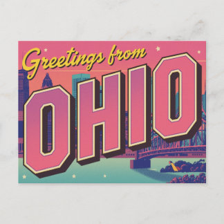 Ohio City Skyline Pop Art ポストカード