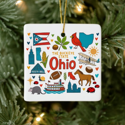 Ohio Custom Family Trip Christmas セラミックオーナメント (ツリー)