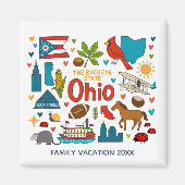 Ohio Family Trip Keepsake Personalized マグネット (正面)