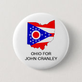 OHIO for JOHN CRANLEY GOVERNORボタン 缶バッジ (正面)