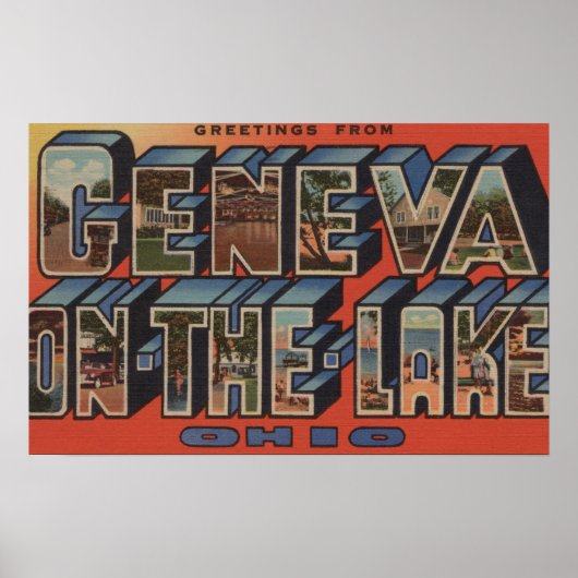 Ohio - Geneva-on-the-Lake - Large Letter Scenes ポスター (正面)