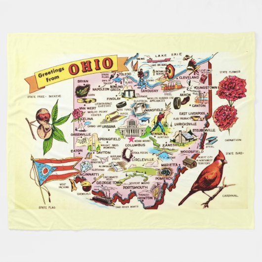  Ohio Greetings Fleece Blanket フリースブランケット (正面(横))
