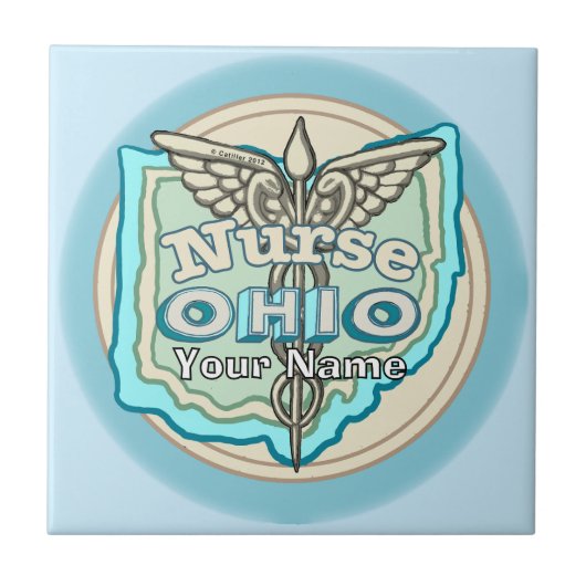 Ohio Nurse Caduceus Tile タイル (正面)