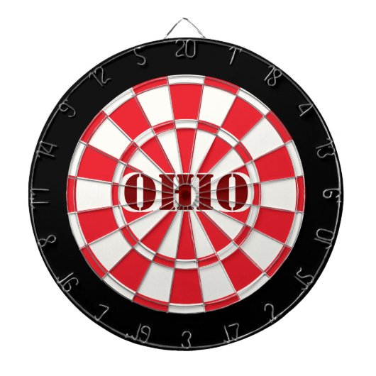 OHIO Red Black And White ダーツボード (正面)