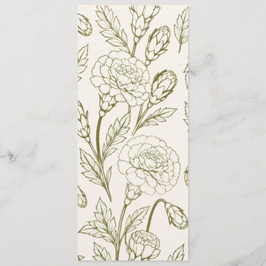 Ohio Red Carnation Wedding Program Card プログラム (裏面)