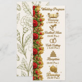 Ohio Red Carnation Wedding Program Card プログラム (正面/裏面)