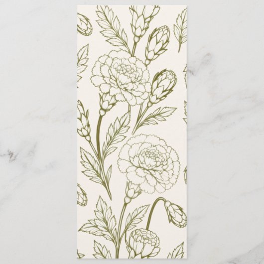 Ohio Red Carnation Wedding Program Card プログラム (裏面)