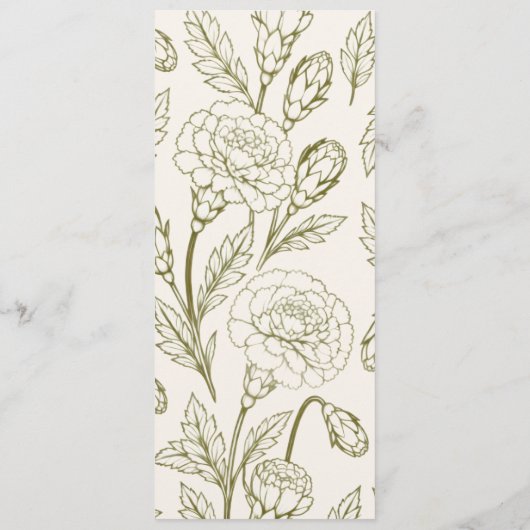 Ohio Red Carnation Wedding Program Card プログラム (裏面)