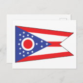 Ohio State Flag Buckeye State Unique Pennant Blue ポストカード (正面/裏面)