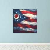 Ohio State Flag Design | Buckeye State Pride Gift キャンバスプリント (インサイチュ (ウッドフロア))