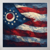 Ohio State Flag Design | Buckeye State Pride Gift ポスター (正面)