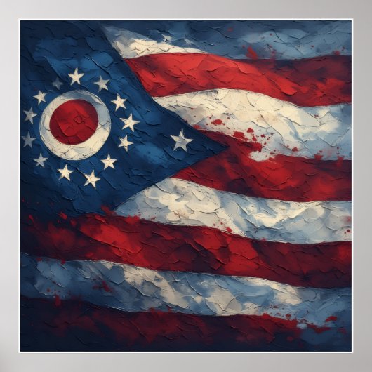 Ohio State Flag Design | Buckeye State Pride Gift  ポスター (正面)