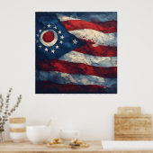 Ohio State Flag Design | Buckeye State Pride Gift  ポスター (キッチン)