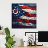 Ohio State Flag Design | Buckeye State Pride Gift  ポスター (ホームオフィス)