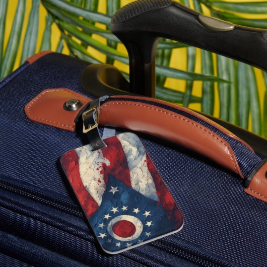 Ohio State Flag Design | Buckeye State Pride Gift  ラゲッジタグ (正面インサイチュ1)