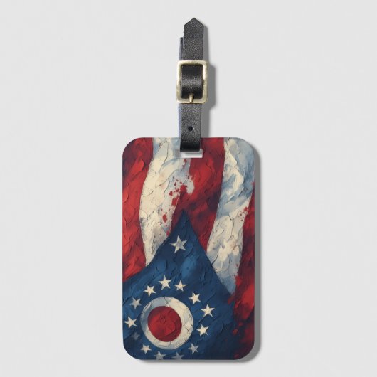 Ohio State Flag Design | Buckeye State Pride Gift  ラゲッジタグ (正面縦)