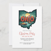 Ohio State Map Christmas Holiday Party 招待状 (正面)