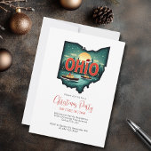 Ohio State Map Christmas Holiday Party 招待状