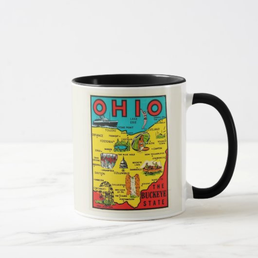  Ohio State Map Decal Mug マグカップ (右)