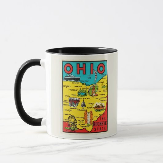  Ohio State Map Decal Mug マグカップ (左)