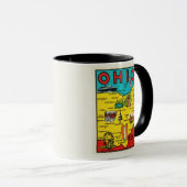  Ohio State Map Decal Mug マグカップ (正面右)