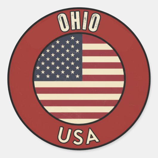 Ohio United States of America ラウンドシール (正面)
