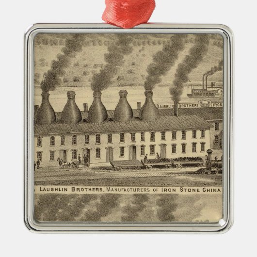 Ohio Valley陶器、Laughlinの兄弟 メタルオーナメント (正面)