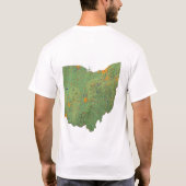 Ohioanの旗 + 地図のTシャツ Tシャツ (裏面)