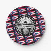 Ohioan Flag & Seal, Ohio ペーパープレート (正面)