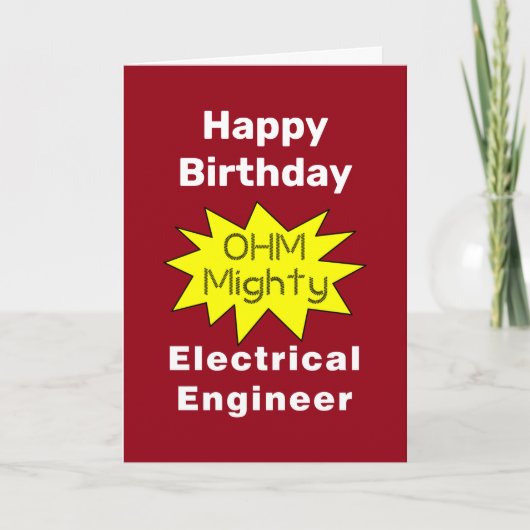 Ohm Mity Electrical Engineer誕生日カード カード (正面)