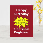Ohm Mity Electrical Engineer誕生日カード カード (黄色い花)