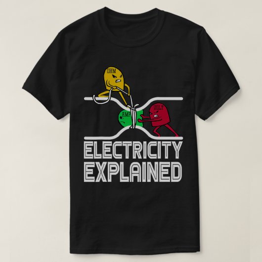 Ohm Volt Amp電力の説明 Tシャツ (デザイン正面)