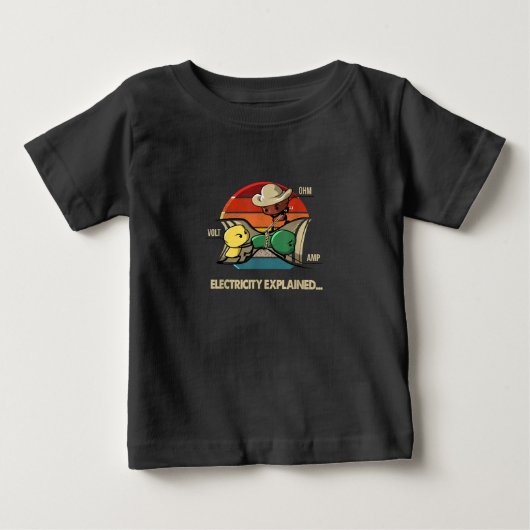 Ohm Volt Amp Electrician説明 ベビーTシャツ (正面)