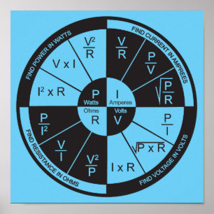Ohm's Law Poster - Blue ポスター