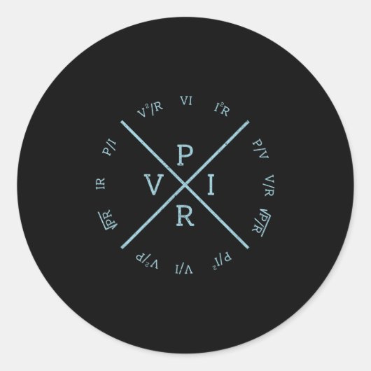 Ohms Law Power Wheel - Electrical Electronics Engi ラウンドシール (正面)